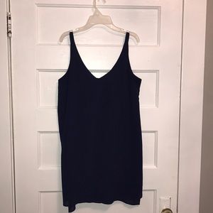Navy chiffon shift dress